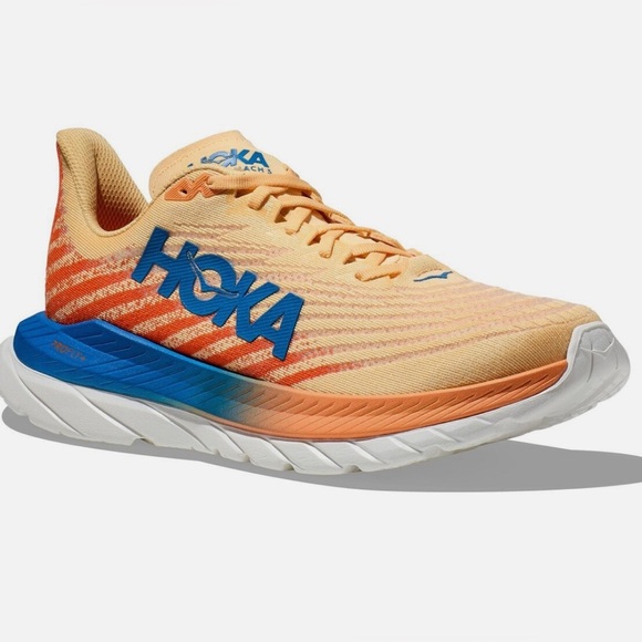 Hoka One One Mach 5 Running Shoes men’s size 8.5 Orange Blue - Picture 1 of 9
